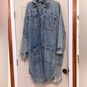Anthropologie Blue Jean Long Jacket
